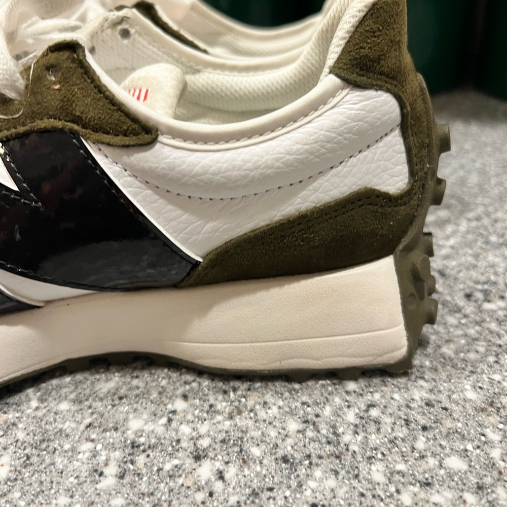 New Balance Olive Green White Black Retro Runner Sneakers - Picture 5 of 11
